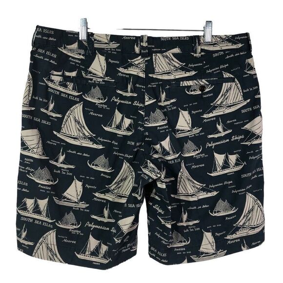 J. Crew Men's Boat Patterned navy blue Stanton Short Size 38 ships nautical sail - Picture 2 of 11